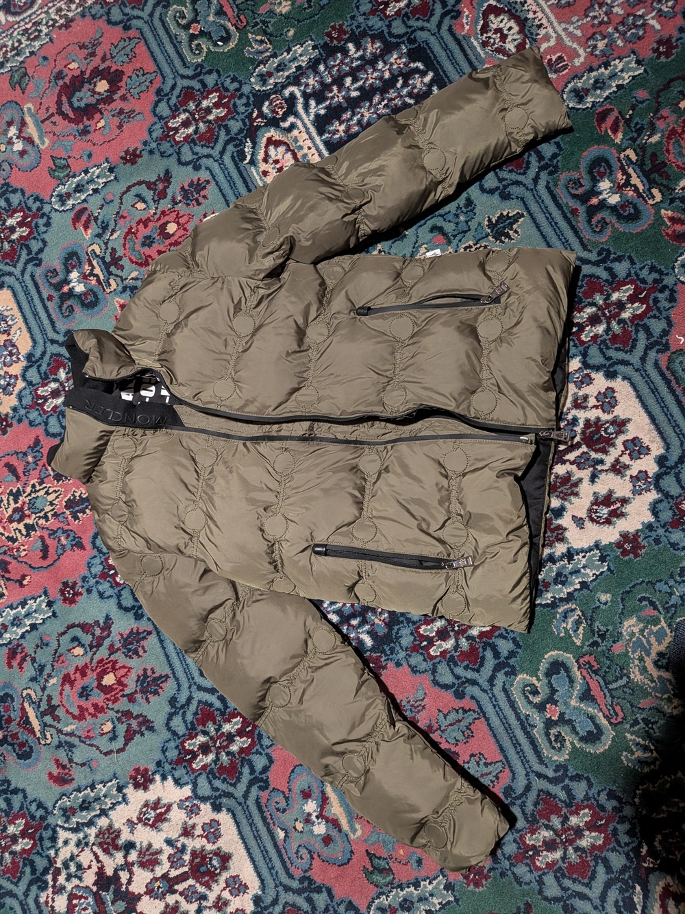 Moncler Olive Green Quilted Puffer Jacket